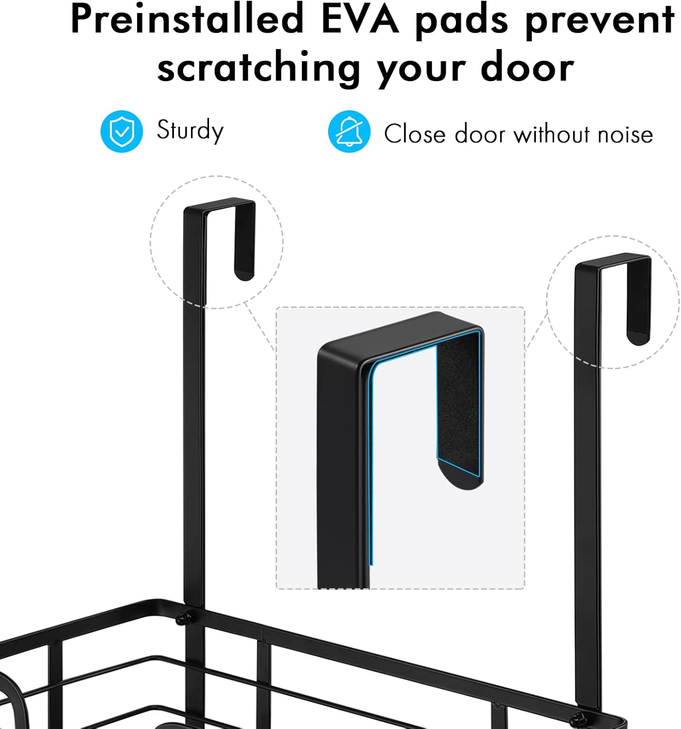 KES Ironing Board Hanger Over The Door Ironing Board Holder T Shape Fit for 1 3/8 Doors Matte Black, HIR500A-BK