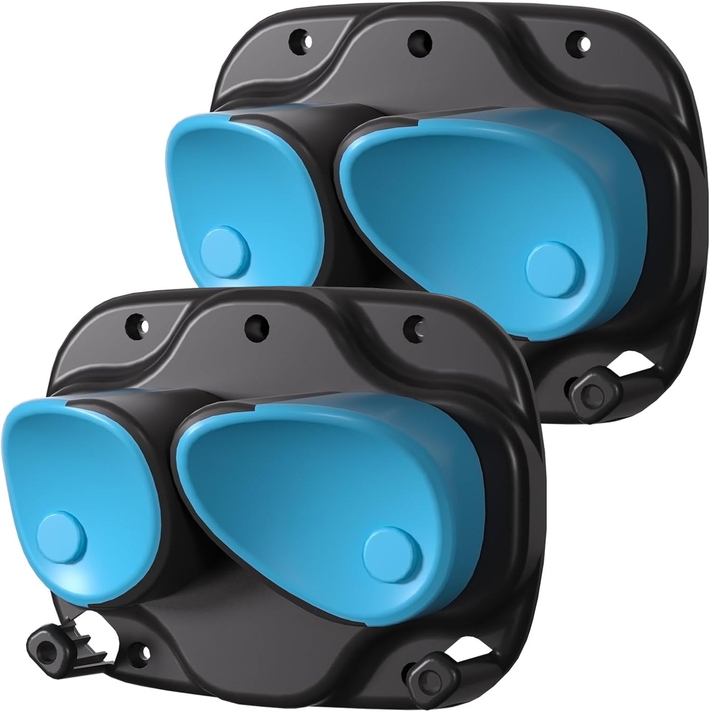 WDZREE Ski & Snowboard Wall Rack for Garage, Fits Any Ski or Board, Ski Wall Mount Garage Organization Holders, Damage-Free Storage Rack, Space-Saving Clamp Winter Gear Organizer, Blue (2 Pack)