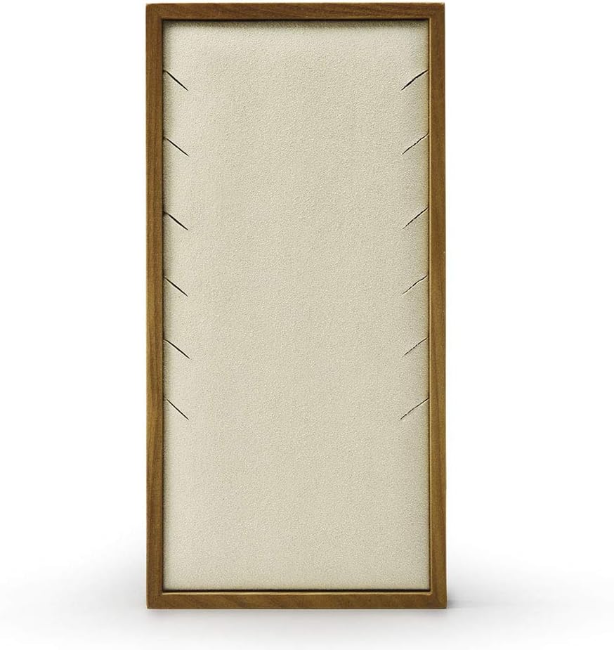 Oirlv Solid Wood Necklace Display Tray Jewelry Showcase Organizer (Creamy-white)