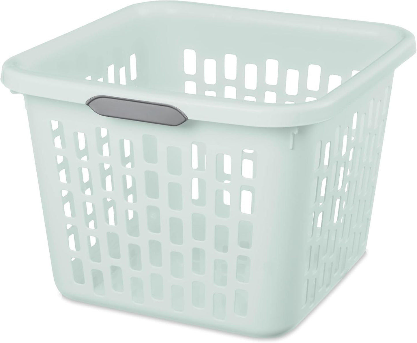 Sterilite Laundry Basket, Plastic Clothes Hamper, Large Square Bin with Comfort Grip Handles and Reinforced Rim, 1.5 Bushel Capacity, White, 24 Pack