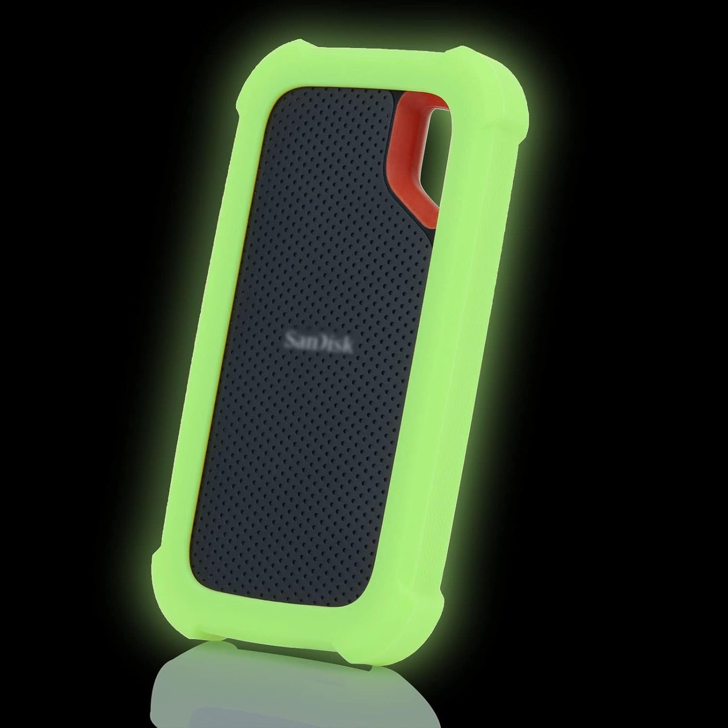LEFXMOPHY E61 Cover Case Replacement for SanDisk Extreme V2 500GB 1TB 2TB Portable External SDSSDE61 SSD - Up to 1050MB/s, Soft Silicone Portective Skin Sleeve, Green Glow in Dark