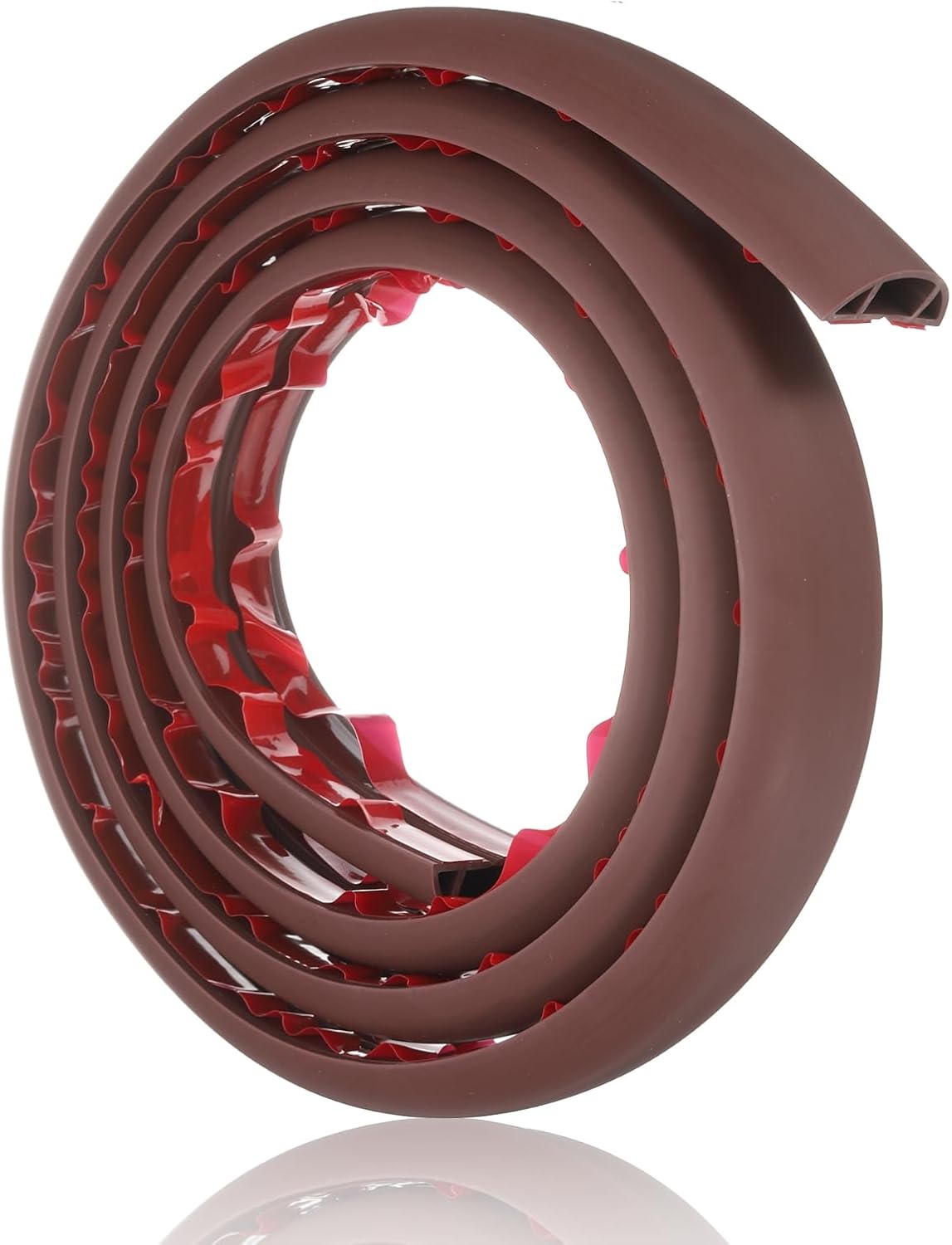 HARFINGTON 6ft Cord Cover Floor W0.6 x H0.33 Inner Channel PVC Hide Extension Cable Floor Wire Hider Wire Covers Protector for Prevent Cable Trips Cables Management, Coffee