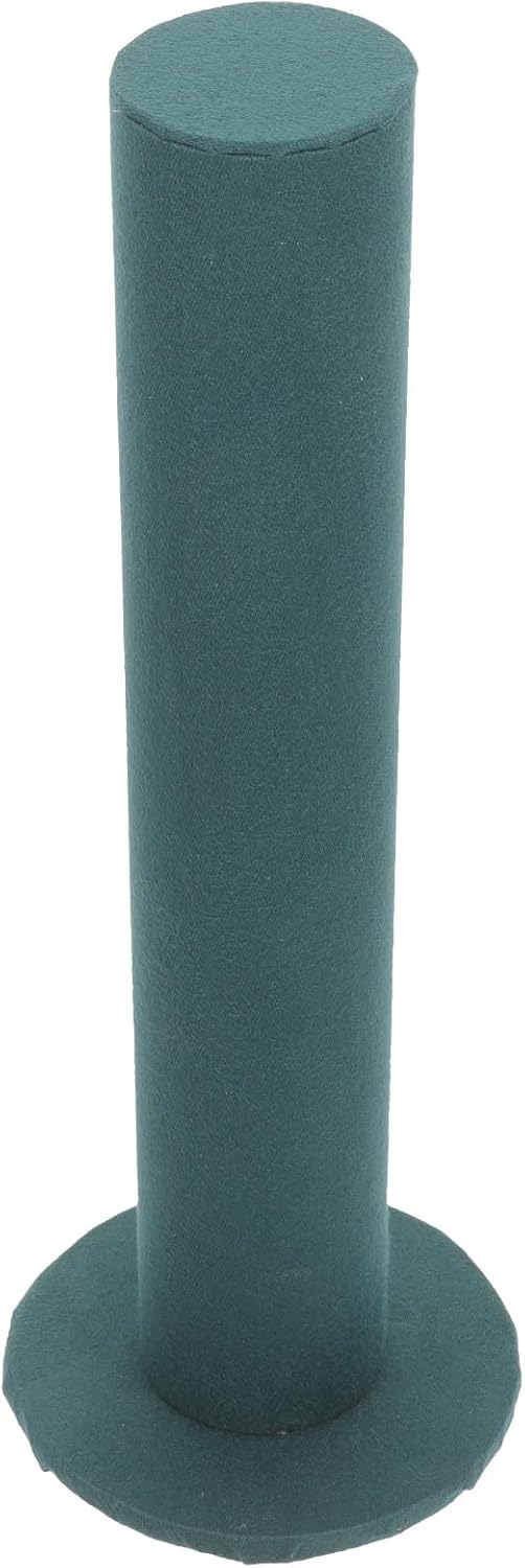 Velvet Vertical Hair Tie Organizer Tower Scrunchie Display Stand for Hair Bands and Jewelry Storage Band Holder Rack for Women Dark Green