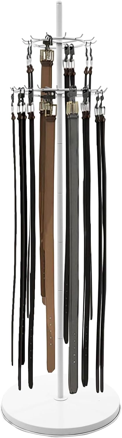 Floor Standing Belt Display, 66.1 Inch Metal Retail Tie Rack Hanger Organizer, Scarf Stand Shawls Purse Shelf for Home, Boutiques, Clothing Stores, Retail Stores