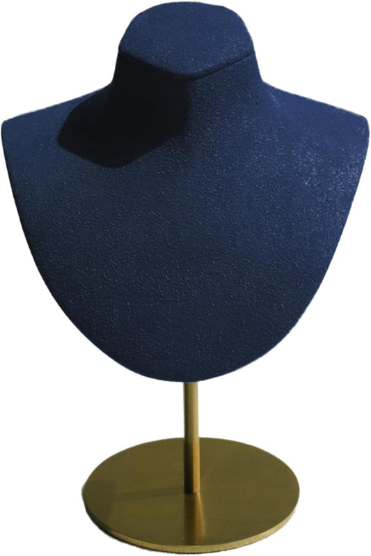 Necklace Display Stand For Selling Velvet Chain Jewelry Bust Holder Organizer With Stainless Steel Stand Jewelry Display
