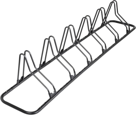 CyclingDeal Bicycle Floor Parking Rack Stand - for Mountain MTB Road Bike - Indoor Home Garage Storage - Upgraded 6 Bikes