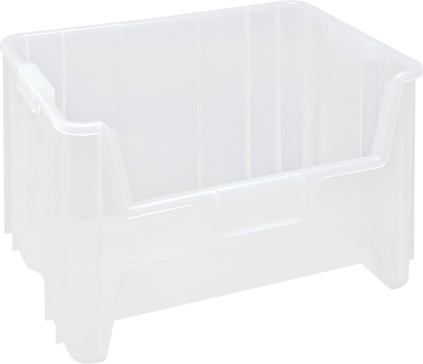 Hudson Exchange 20" x 15" x 12.5" (54 Pack) Plastic Giant Stackable Hopper Bin Container, Clear