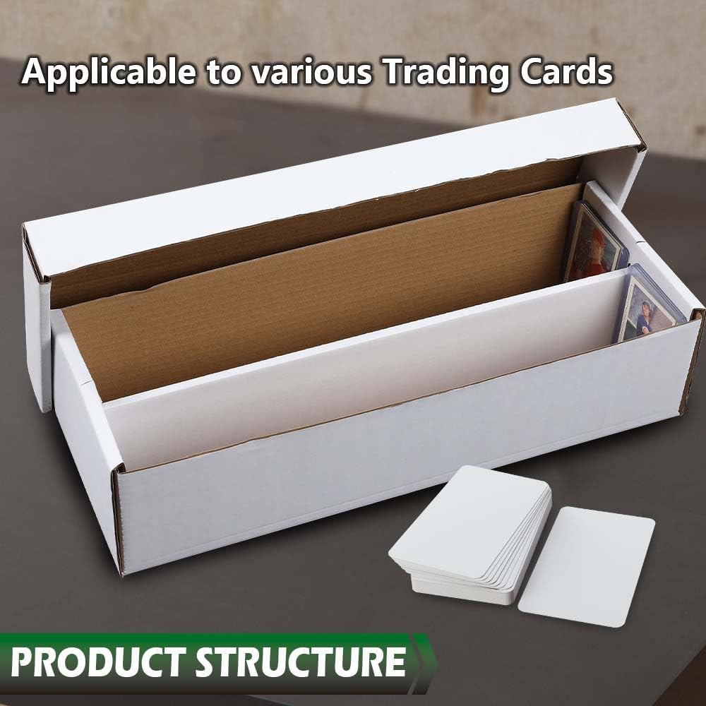 GRAND ORANGE White Transaction Card Storage Box (1,600 CT) Corrugated Board Two Dividers Model Holds Over 300 3x4 Toploads Trading Card