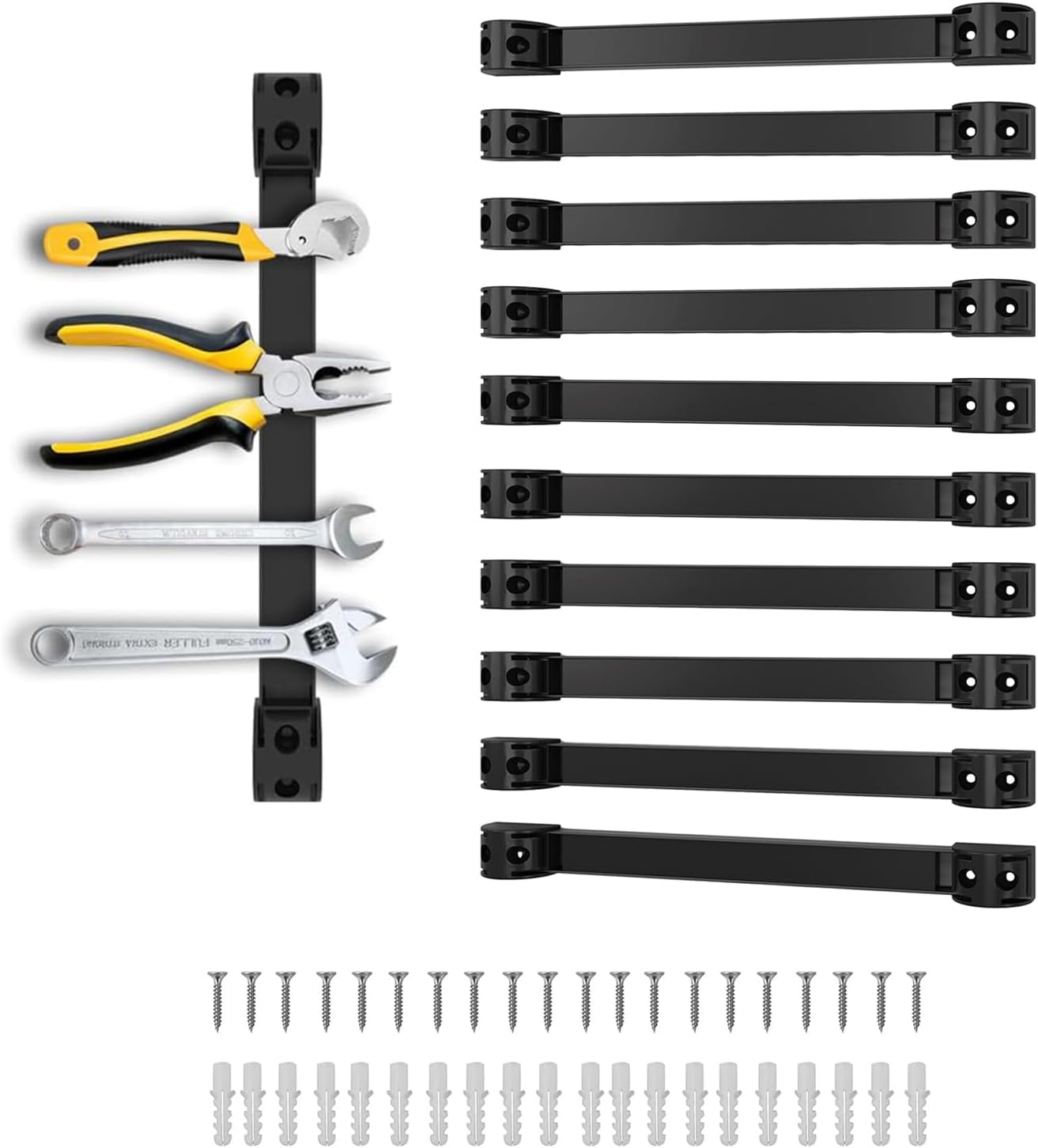 12" Magnetic Tool Holder, 10 Packs Storage Strips Tool Magnet Bar PVC Coated for Garage Organizer Mounted Hanging Strip,Heavy Duty of Magnetic Holder Easy to Install