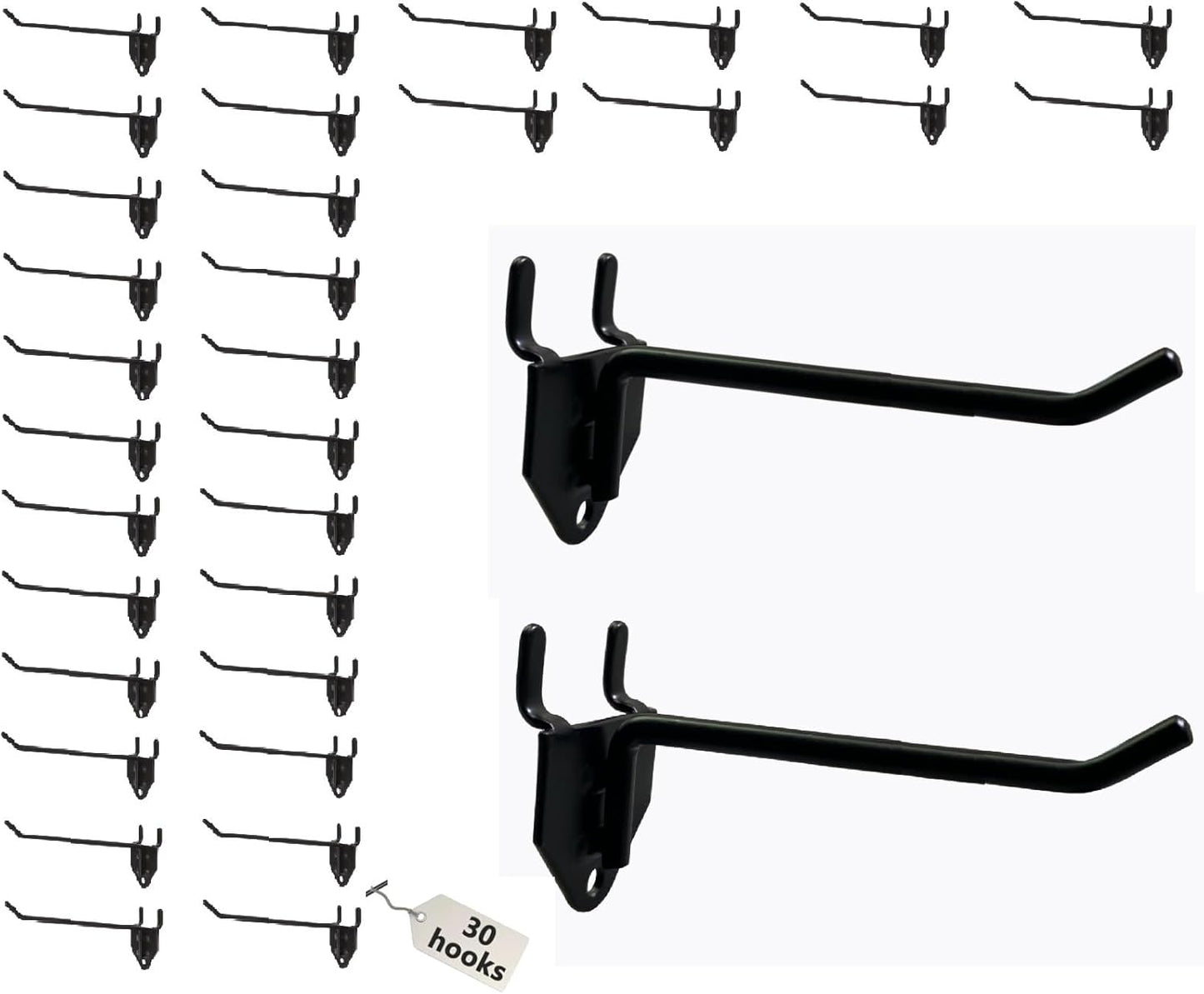 Eastern Tree 30 Packs 6" Metal Pegboard Hooks, Standard Peg Board Hooks is Fit to Standing Pegboard Display and Pegboard Panels