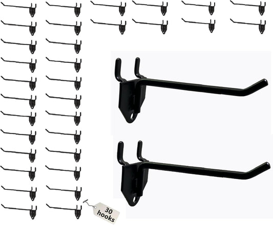 Eastern Tree 30 Packs 6" Metal Pegboard Hooks, Standard Peg Board Hooks is Fit to Standing Pegboard Display and Pegboard Panels
