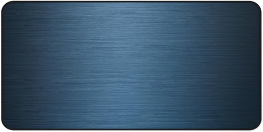 Brushed Metal Texture Desk Mat - Extended Mouse Pad & Desk Pad, Neoprene Surface, Non-Slip Rubber Base, Stitched Edges, Desk Protector for Keyboard & Mouse, Sizes 12x18/12x22/16x32 (Blue, 16x32)