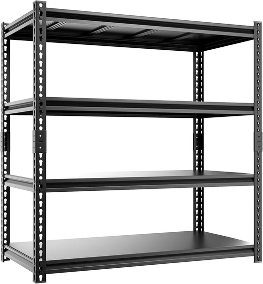 4-Tier 40" W X 20" D X 60" H Storage Shelves 2500LBS Garage Shelving Metal Storage Shelf Adjustable Metal Racks with Shelves Heavy Duty Shelving Units and Storage Utility Shelf (Black)