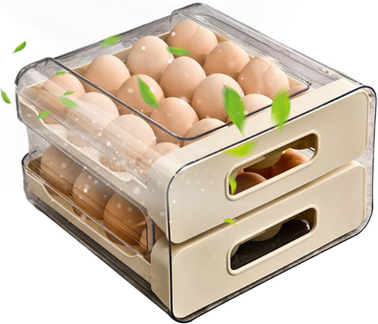 Egg Holder for Counter | Large Drawer Type Storage Box - Large Capacity Chicken Egg Holder Storage - for Home Kitchen Pantry Cabinet Farmhouse Apartment RV Camping Organization
