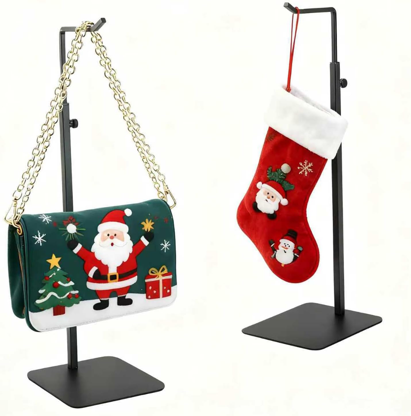 2Pcs Purse Display Stand, Adjustable Purse Stands for Display,Black Handbag Display Stand,Wreath Stand,for Suitable for Desktops,Wardrobes and Commercial Storeshook Stand