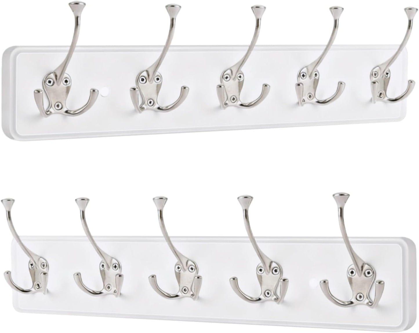 IBosins 2 Pack Coat Rack Wall Mount, 17'' Rustic Wooden Coat Hanger, Heavy Duty Metal Coat Hooks Rail for Entryway Closet Bathroom Coat Jacket Scarf Towel Hat