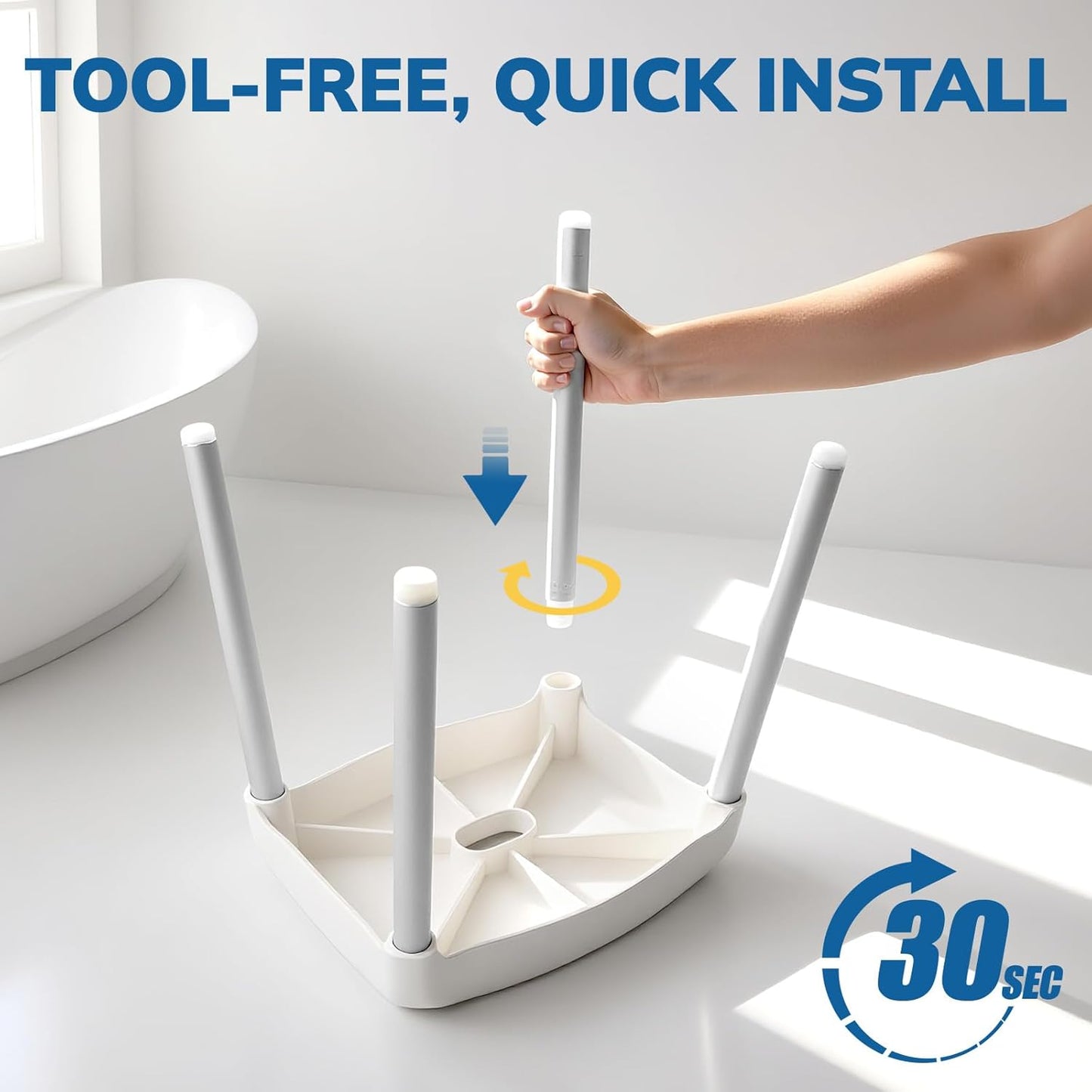 Umimile Shower Chair for Inside Shower - Fixed Height, Sturdy 330 lb Bath Seat - Anti-Slip Safety Shower Stool for Elderly and Disabled, Tool-Free Assembly (Height: 9.8")