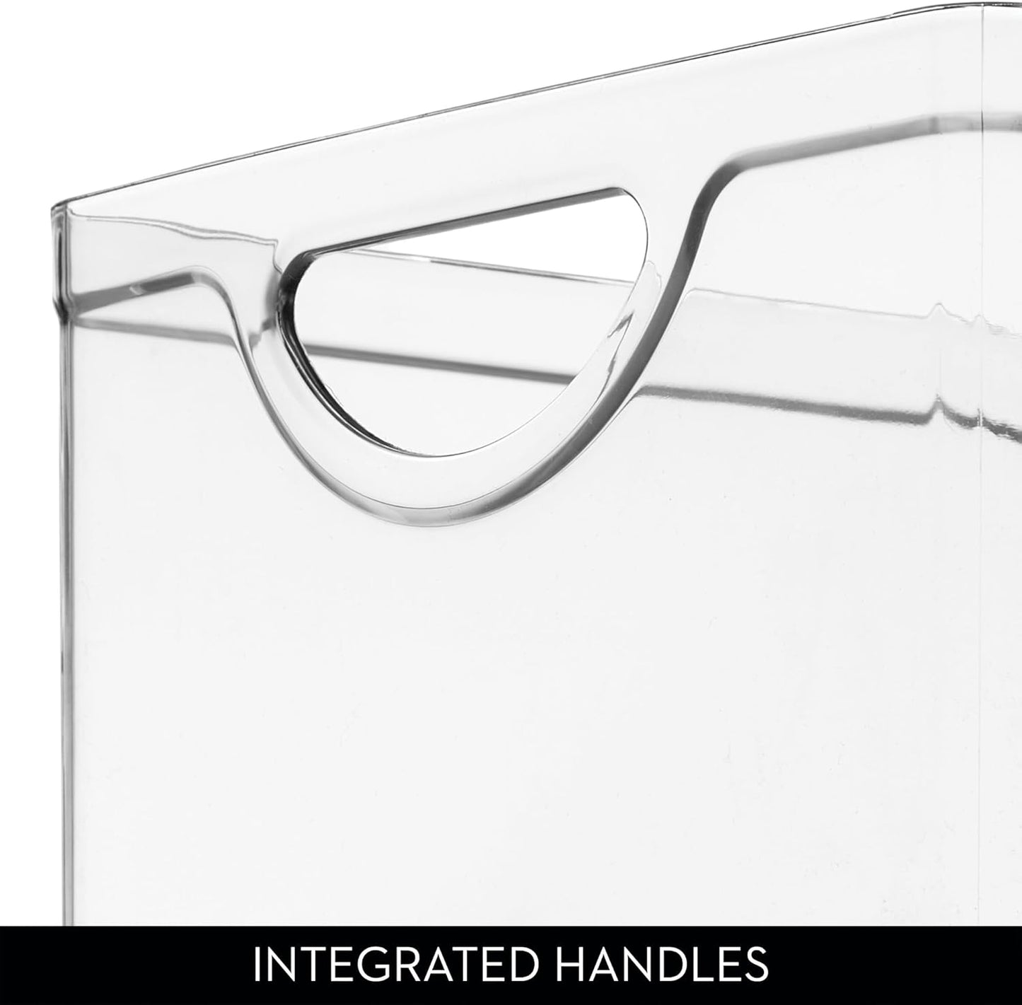 iDesign Pantry Storage Bins with Handles for Cabinets or Fridge - Set of 4 - Clear - Made in USA