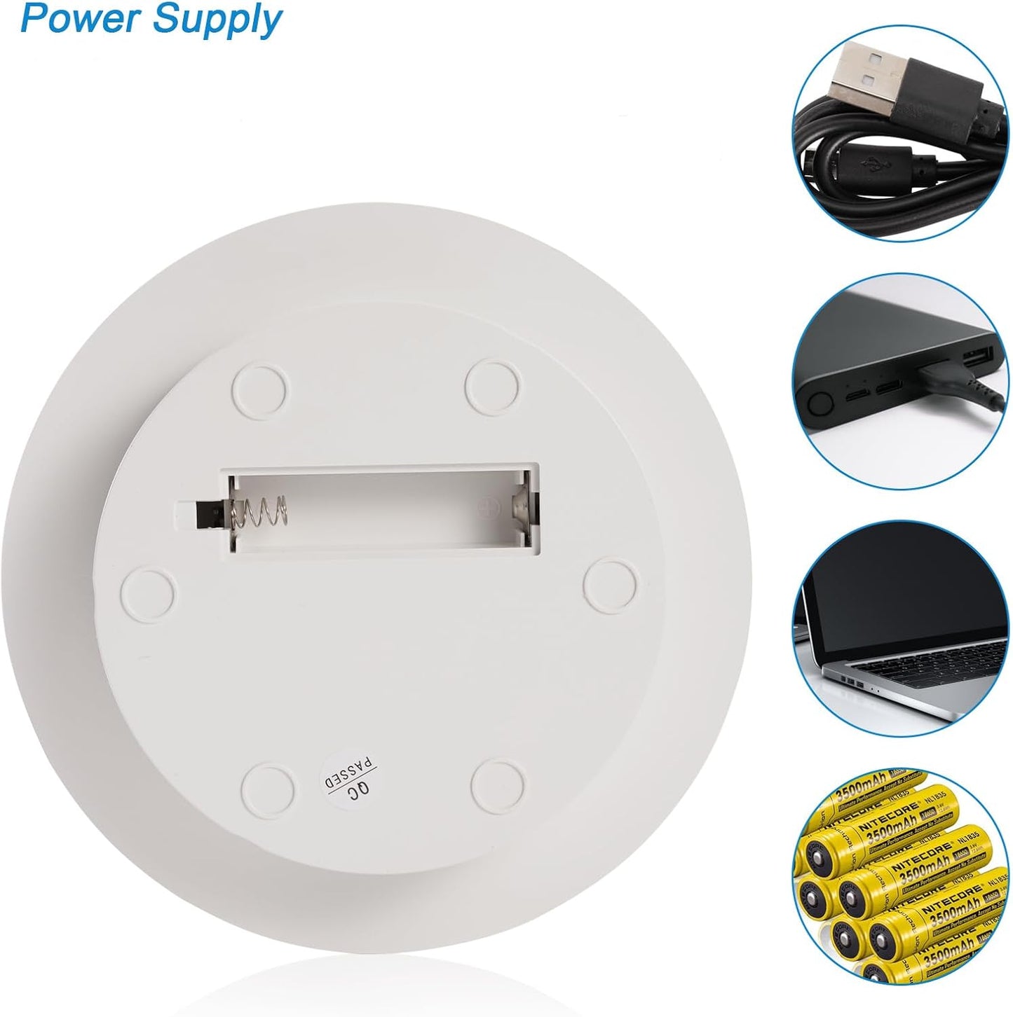 Rotating Display Stand Turntable Stand Black Spinning Stand for Product Shows with Telecontroller,7.87inch /17.6lbs Max Load,White Round