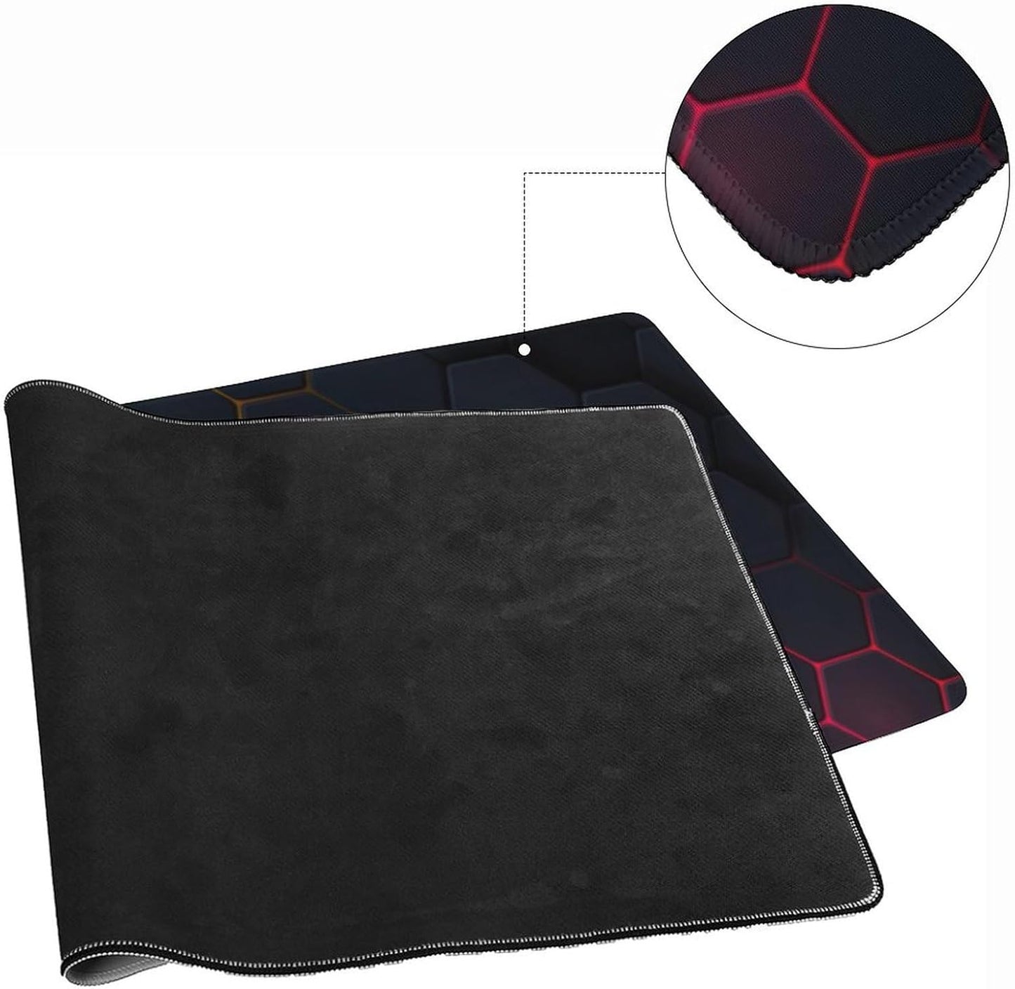 Cool Honeycomb Large Mouse Pad, Gaming Desk Mat, XXL Keyboard Desk Pad Mat for Desktop, 35.4"x15.7" Non-Slip Base Big Mousepad with Stitched Edges
