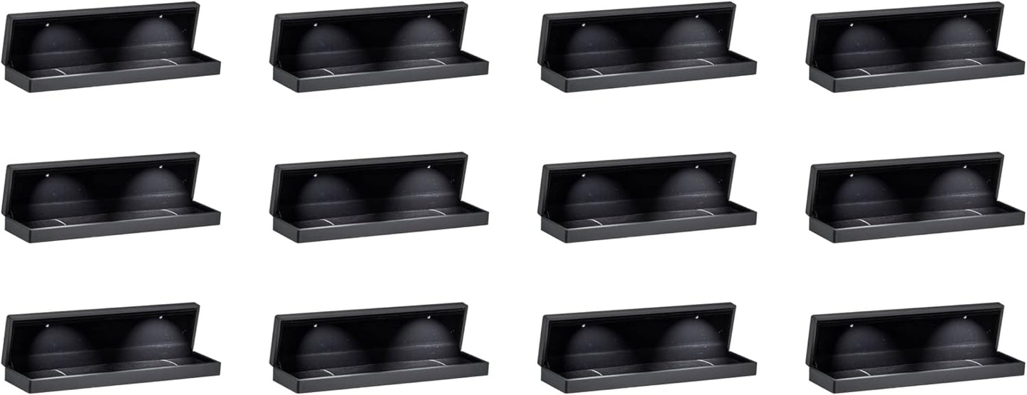 Allure - Bulk Case Of 12 - Luxury Bracelet Box With LED Light, Elegant Diamond Bracelet Case, For Unique Proposal Or Wedding, Long Rectanglar Black Velvet Interior Jewelry Display Gift Box.