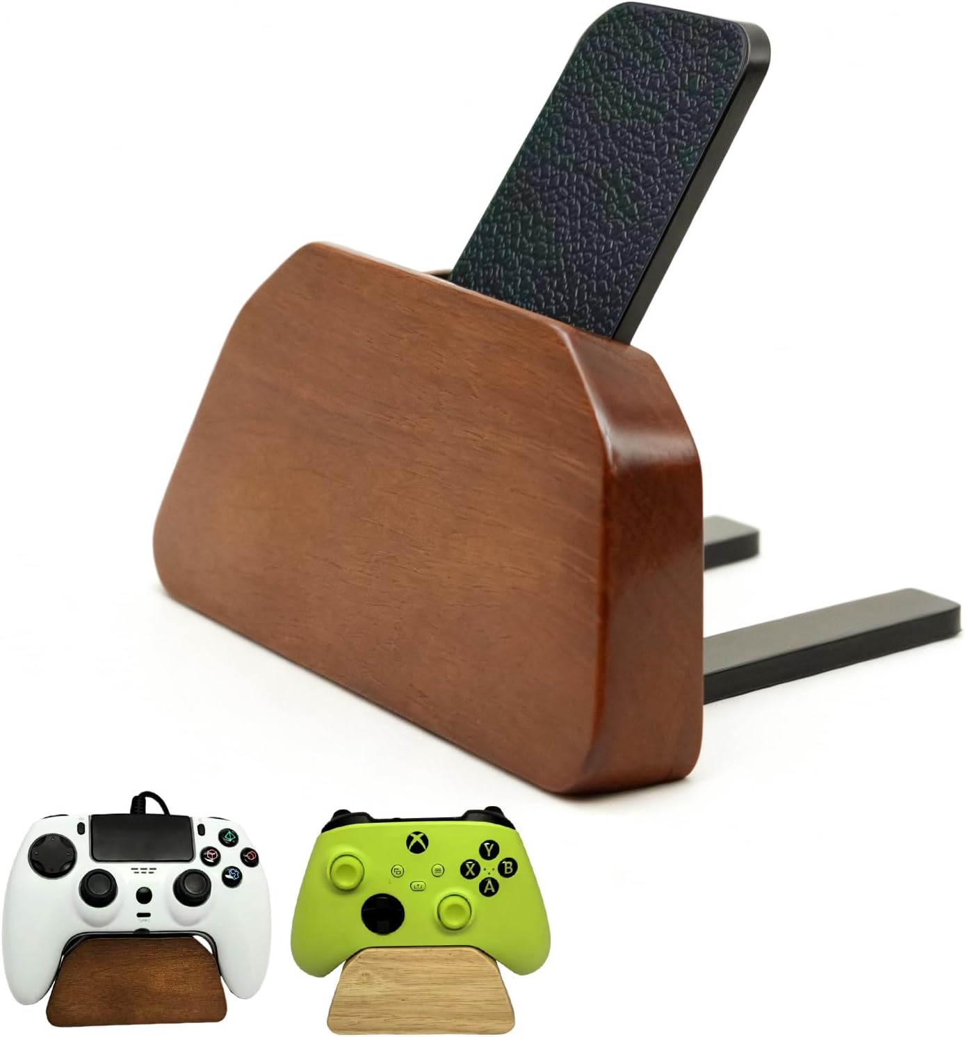 Solid Wood Controller Holder Gaming Controller Stand for Desk Controller Organizer Fits Xbox,Ps4,Ps5,Best Gift for Son,Husband,Boyfriend