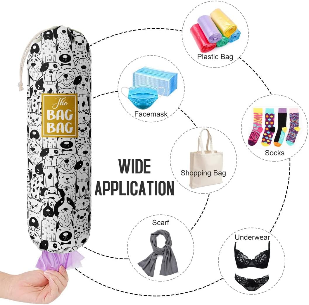 Grocery Bags Holder Organizer For Shopping Bags，Wall Mount Plastic Bags Storage Container Dispensers, Pet Lovers Home Kitchen Gifts For Women, Family, Friends, Dog Mom, Dog Dad