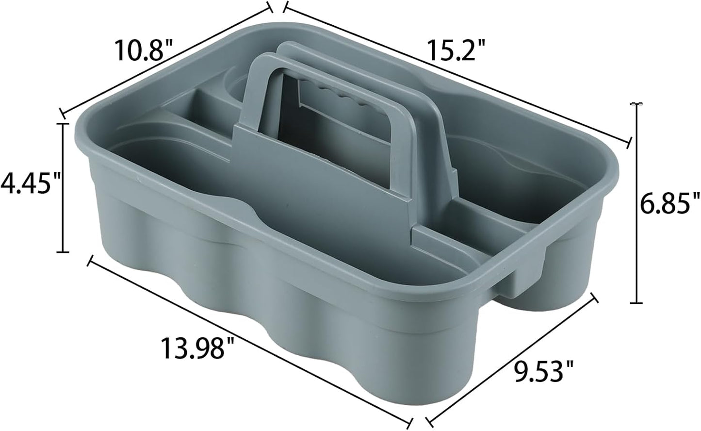 Hespama 6-Pack Cleaning Storage Caddy with Handle, Plastic Easy Carry Cleaning Caddy