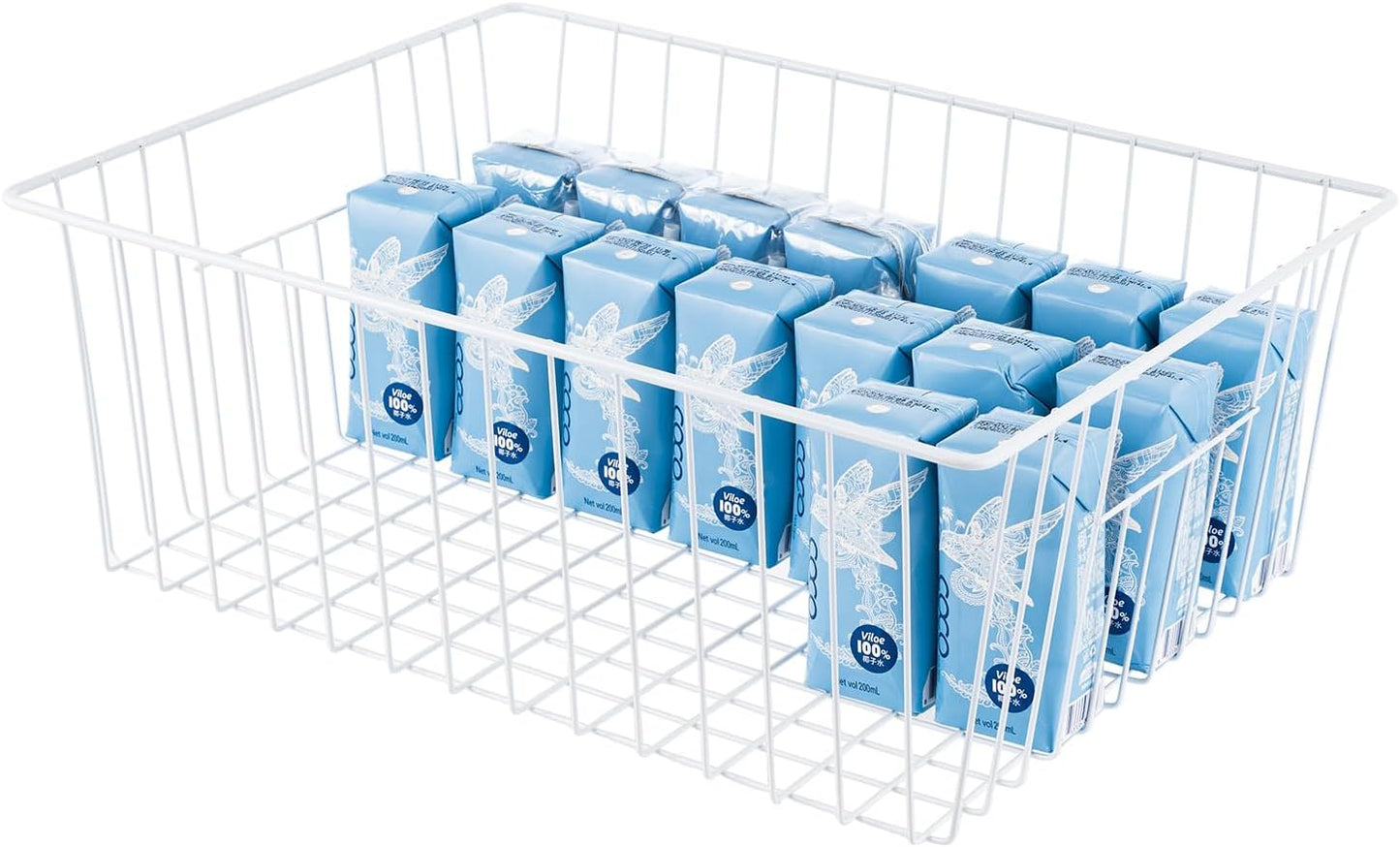 6 Pack Upright Freezer Organizer Bins - Standup Freezer Organizers for 16 Cu.Ft Upright Freezer Improve Air Circulation, Wire Storage Baskets, White