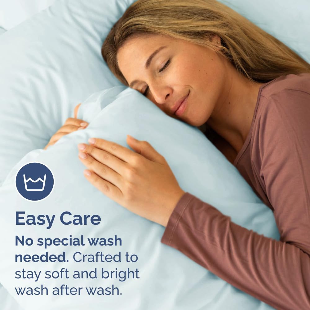 Standard Pillow Cases - 4 Pack - Super Soft Pillowcase Covers - Envelope Enclosure - Hotel Quality Pillow Protectors - Wrinkle Free, Shrink & Stain Resistant - Machine Washable - 20" x 26" (Ice Blue)