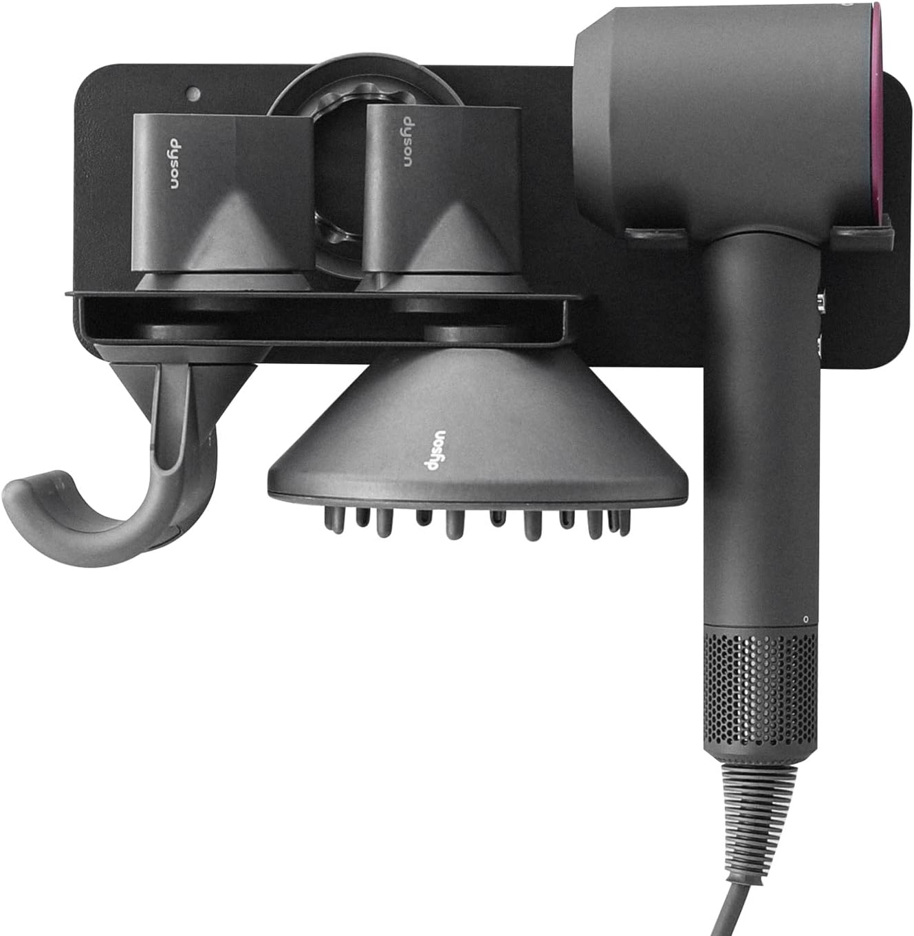 Hair Dryer Wall Mount Holder Compatible with Dyson Supersonic,Hair Styler Nozzle Attachments Organizer Storage Bracket for Bathroom