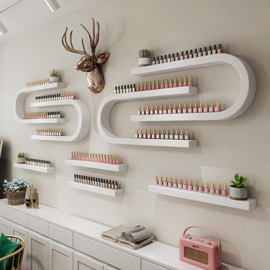 Wall Mounted Shelf Nail Polish Bottle Display Rack, U-Shaped Essential Oil Perfume Storage Rack, Multifunctional Hanging Salon/Beauty/Nail Shop Organizer Perfume Holder