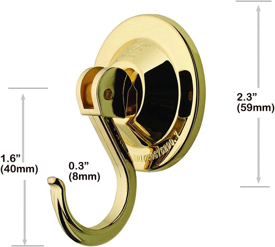 Suction Cup Wreath Hooks, Powerful Vacuum Hangers for Door or Window Wreaths, 4-Pack, Gold