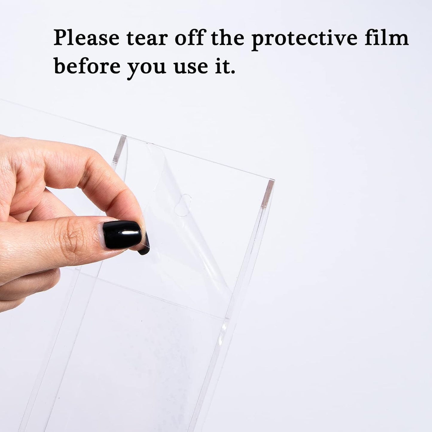 Yeeco Wall Mount Pen Holder Acrylic Remote Holder 2 Compartments, Clear Holder 5.3''1.6''5.6'' for Remote Control, Pens, Makeup, Key