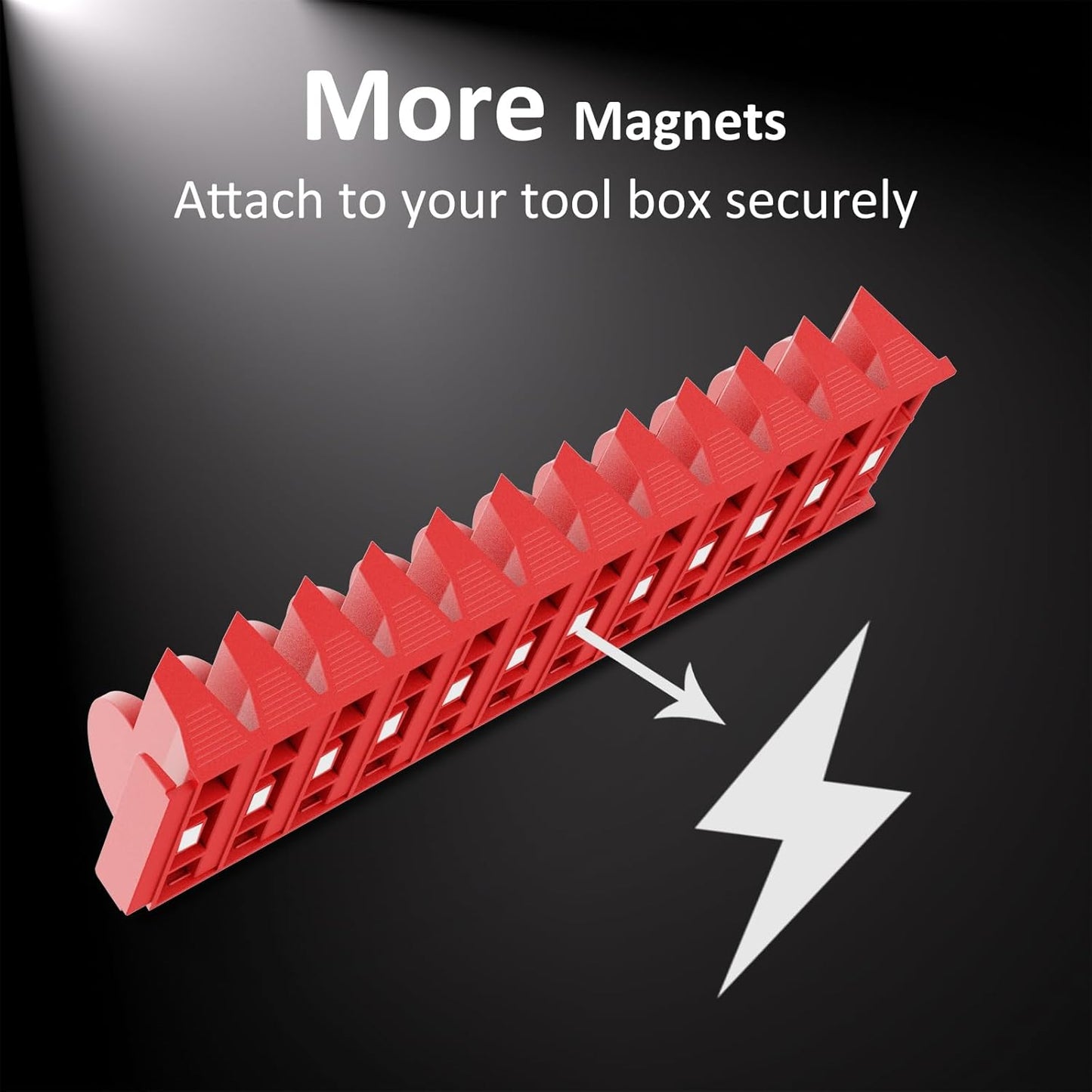 48 pcs Magnetic Modular Wrench Organizers for Tool Drawers - Wrench Rack with Metric&SAE Labels, Perfect Tool Storage Holder with Magnet. Gift for father, brother and boyfriend (Red with magnets)