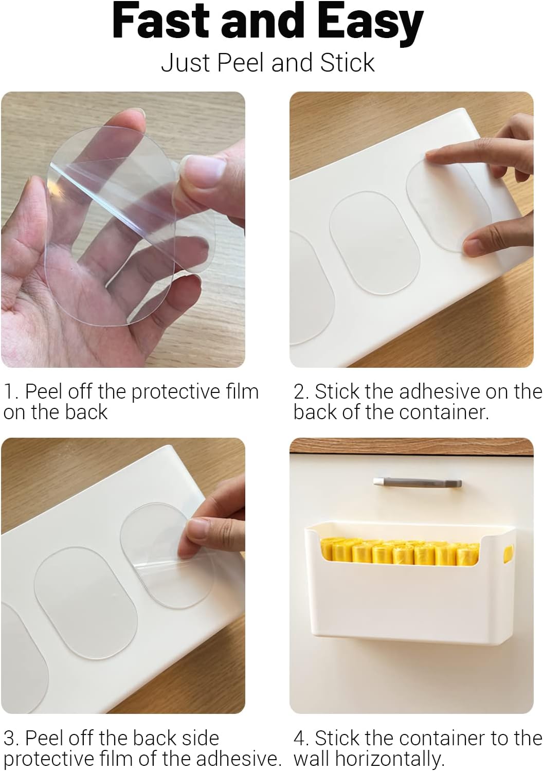 2 Pack Cabinet Door Organizer Adhesive Mount Kitchen Wrap Organizer Container Plastic Storage Shelf Versatile for Kitchen, Bathroom, Office, Bedroom, Garage, Craft Room, White