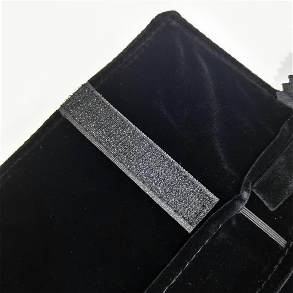 Portable Jewelry Roll Untangled Secure Necklace Travel Storage Bag Displays Holder 16 Chain (Gray PU and Black Velvet)