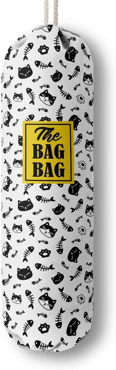 Grocery Bags Holder Organizer For Shopping Bags, Wall Mount Plastic Bags Storage Container Dispensers, Pet Lovers Home Kitchen Bags, The Bag Bag Grocery Bag Holder, Gifts For Women Cat Mom Dad (G-38)