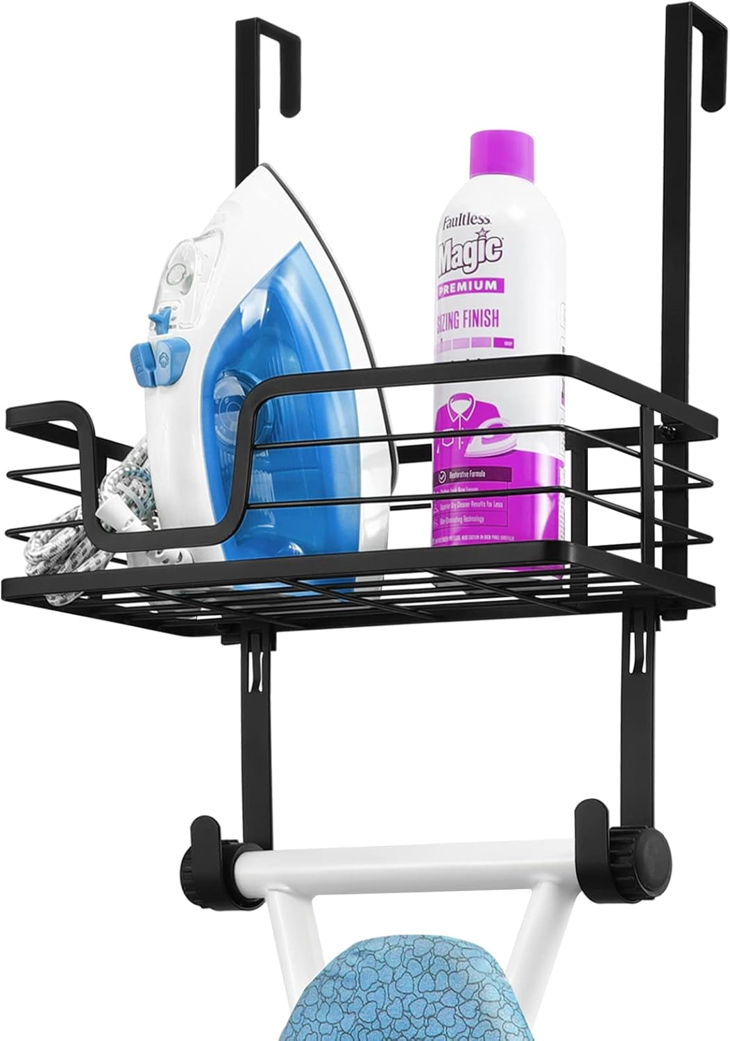 KES Ironing Board Hanger Over The Door Ironing Board Holder T Shape Fit for 1 3/8 Doors Matte Black, HIR500A-BK