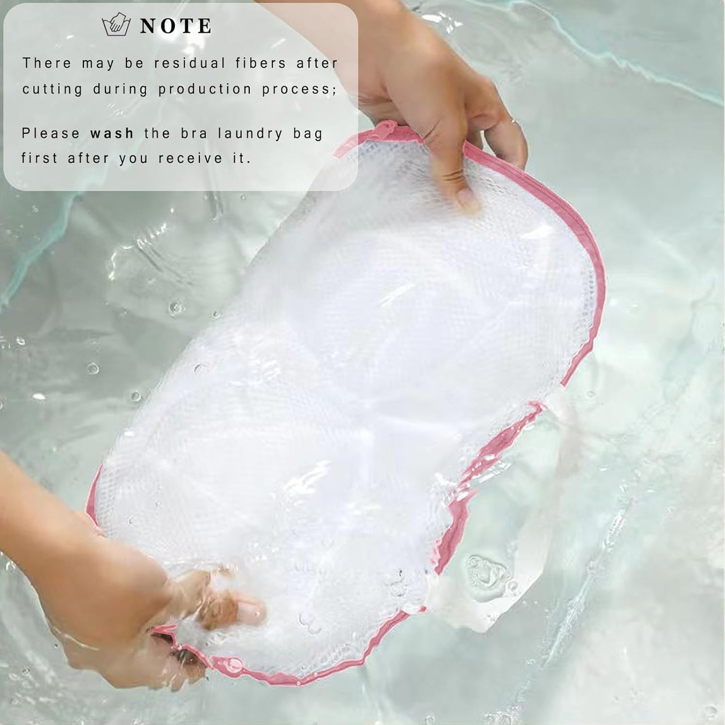 Large Bra Laundry Bags for Washing Machine, Fits All Cups Anti Deformation Bra Washing Bag, Lingerie Bags for Washing Delicates (2 Pack White)