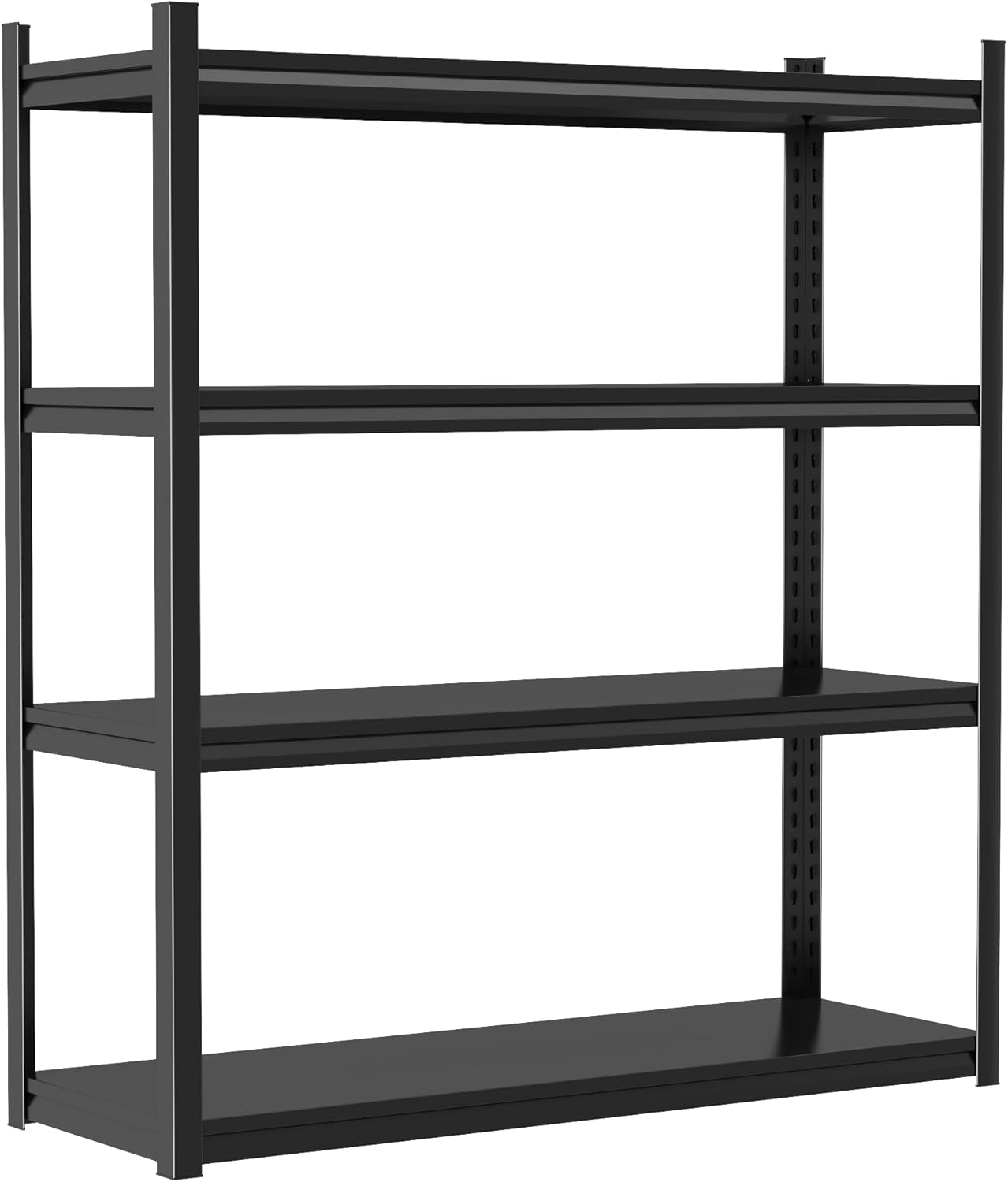 Storage Shelves, Garage Metal Shelving Unit, Adjustable, Double-Layer Column with Reinforced Ribs, Heavy-Duty, Capable of Bearing 2400 lbs, Suitable for Garage, Warehouse, Kitchen Storage