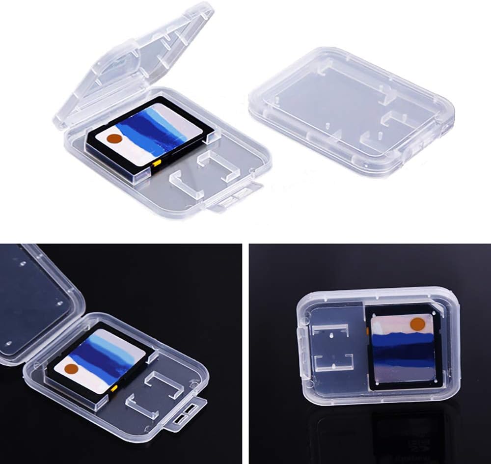 Clear Plastic Memory Card Case Compatible with SD SDHC SDXC Micro SD T-Flash Card (10 PCS)