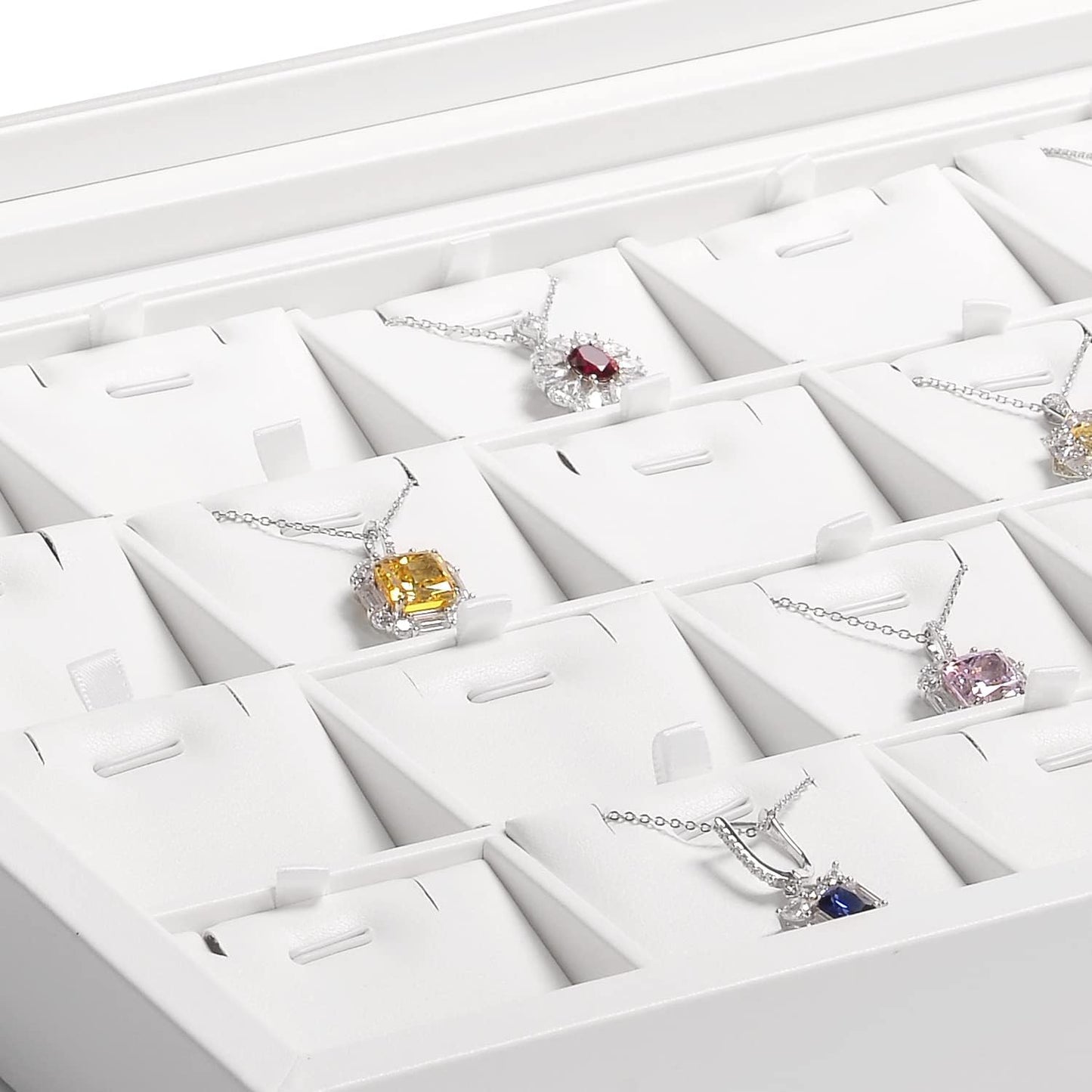 Oirlv White Jewelry Organizer Box with Acrylic Lid Ring Display Storage Case Jewelry Box for Women