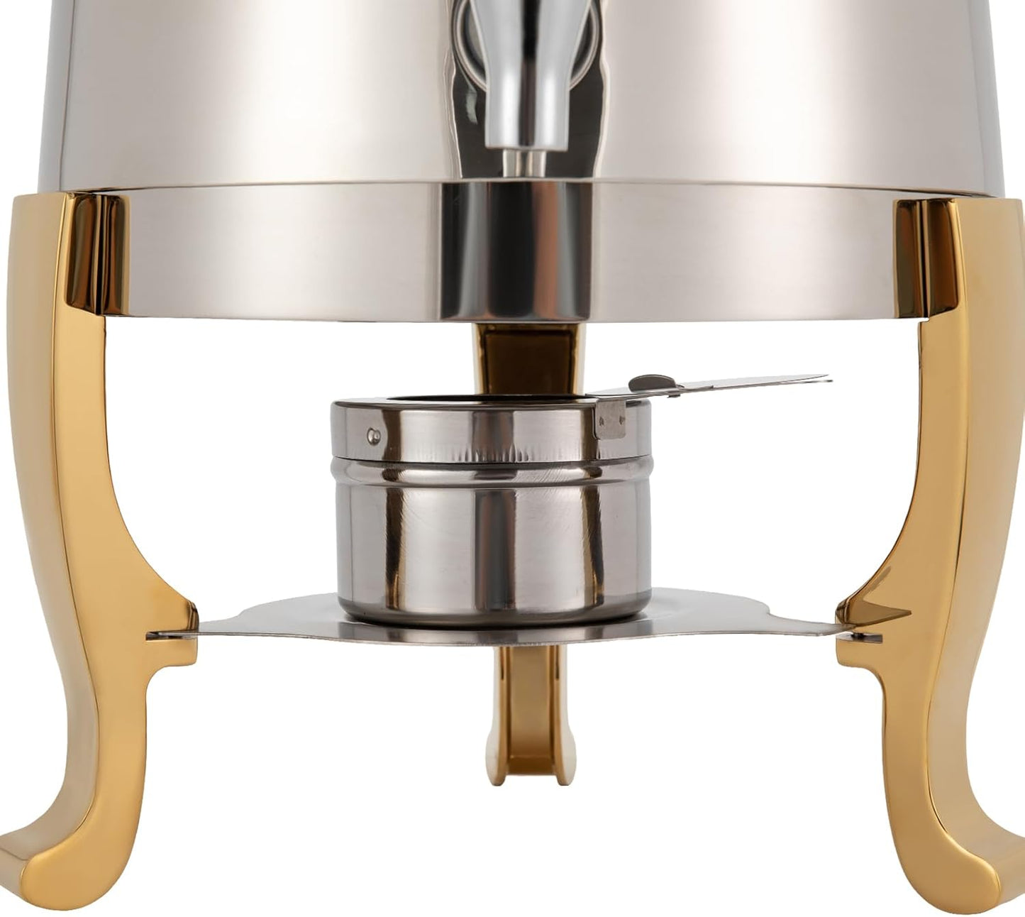 3.4 Gallon Stainless Steel Hot Beverage Dispenser, 13L Coffee Urn with Fuel Holder, Hot Chocolate/Coffee/Apple Cider Chafer for Party Buffet Catering, Durable Aluminum Tripod