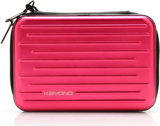 KAYOND Anti-Shock Silver Aluminium Carry Travel Protective Storage Case Bag for 2.5" Inch Portable External Hard Drive HDD USB 2.0/3.0 (Red)