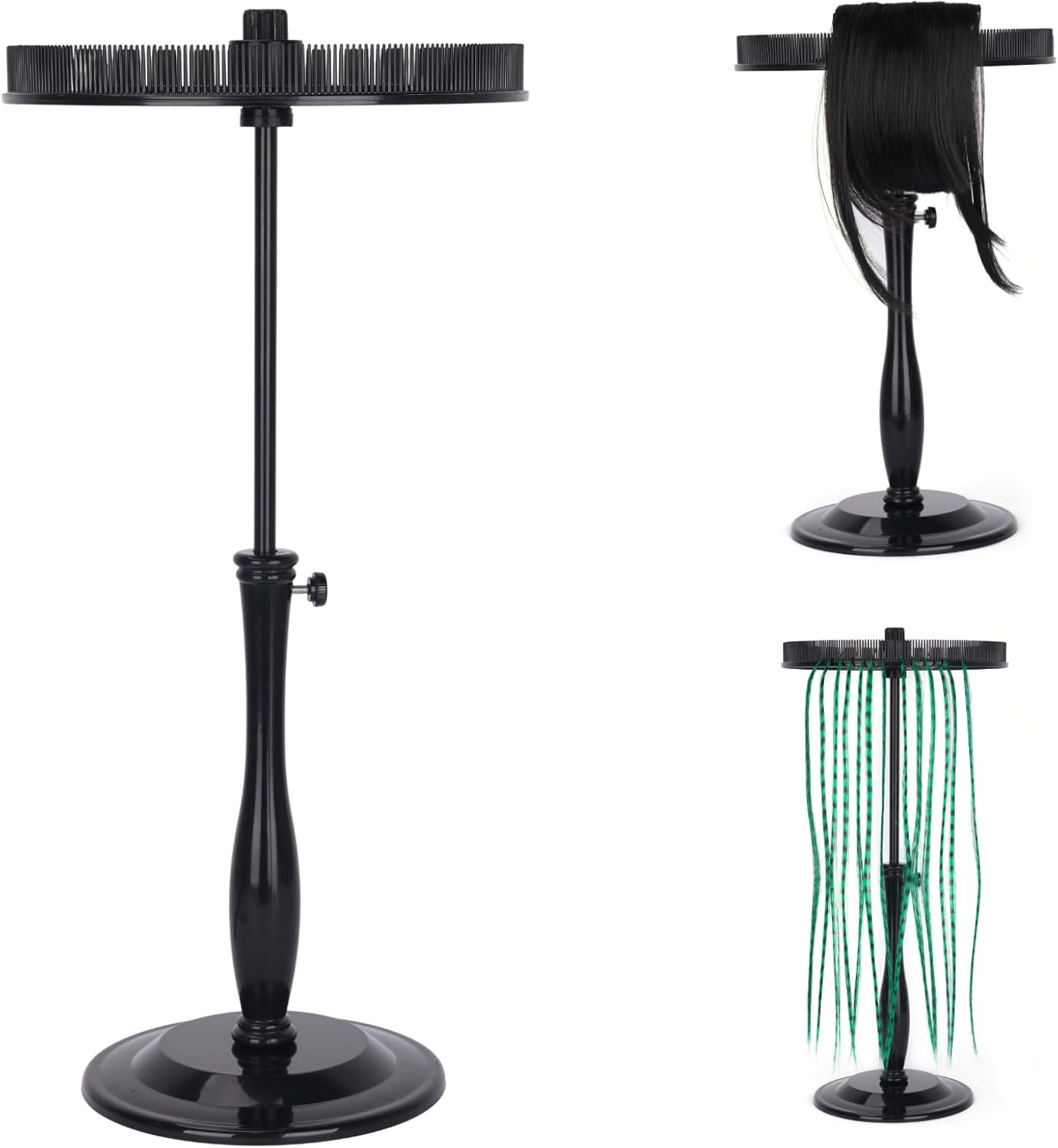 Hair Extension Holder - Storage and Ensuring Your Hair Stable. Applied to Clip Hair Extensions, Colors Hair Tinsel, Bangs, etc. Multifunctional Extension Holder is Suitable for Family and Travel(Black