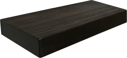 joelsantiques 18 Inch Wooden Floating Shelves for Wall - 18x8x2 in - Made of Natural Wood - Short Heavy Duty Rustic Wall Shelves for Bedroom - Perfect for Living Room, Kitchen - Mocha