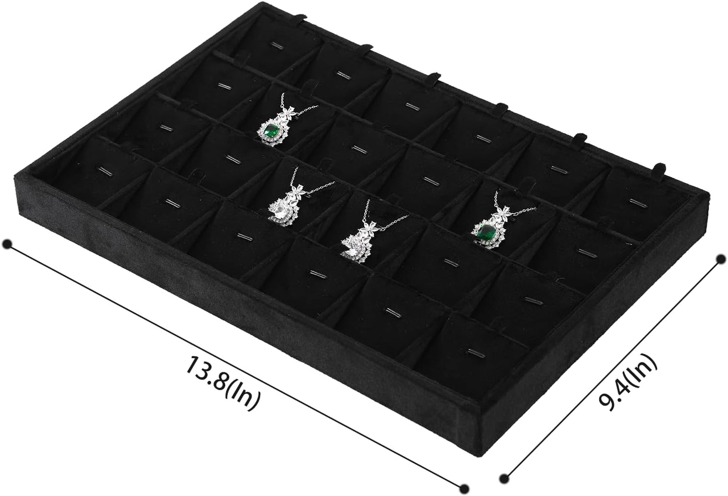 Stackable Jewelry Trays, Velvet Earring Box,Premium Necklace Box,Luxury Jewelry Display Case,Black Pendant Trays