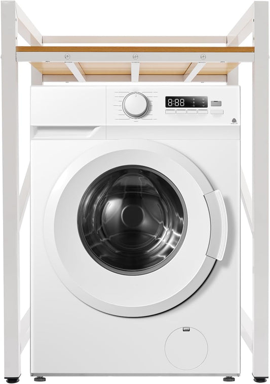 Over The Washer and Dryer Storage Shelf, Height Adjustable Washer Dryer Stacking Rack Stand for Bathrooms Laundry Rooms, Load Capacity 660 lbs