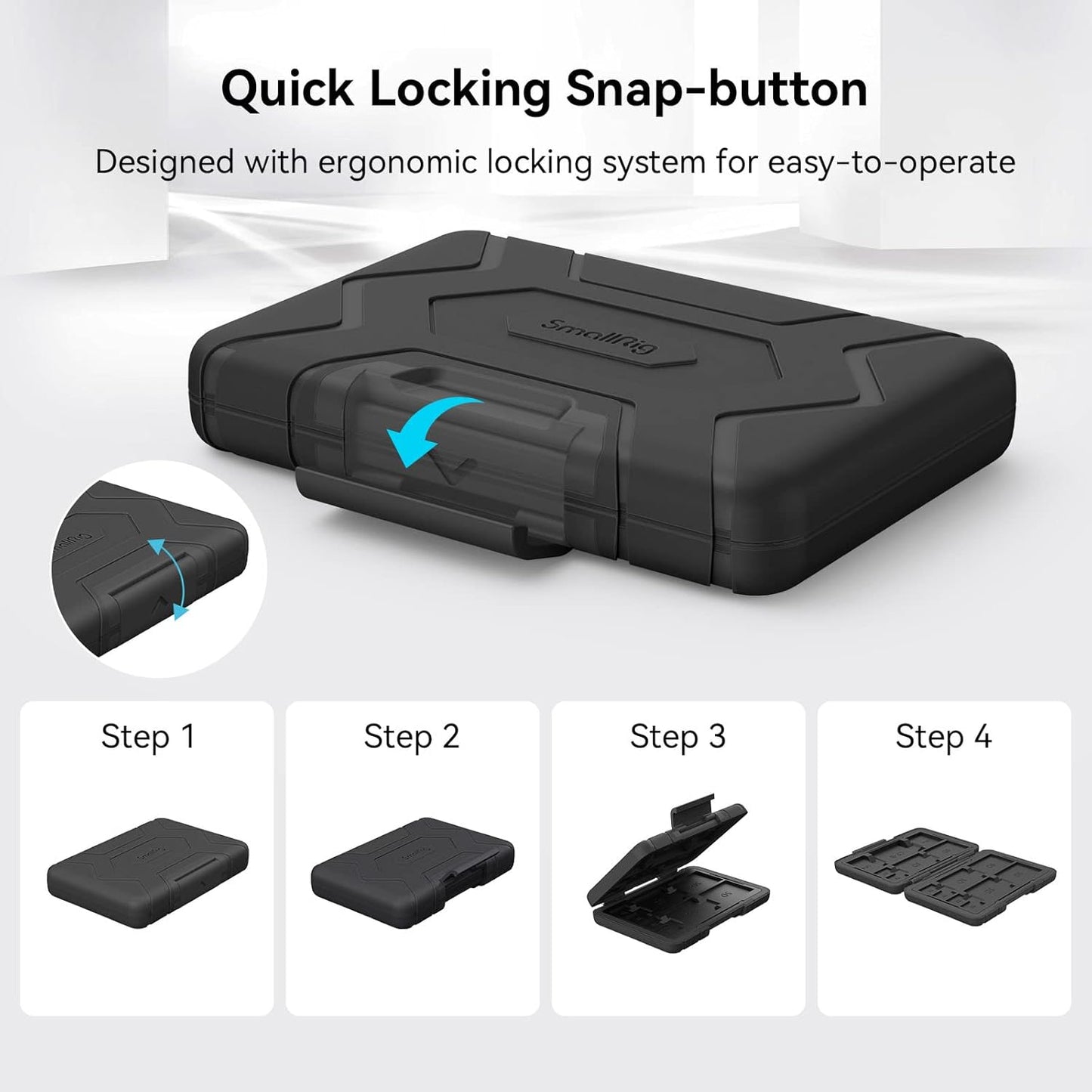 SMALLRIG Memory Card Holder Case 15 Slots, Water-Resistant for SD Card, Micro SD Card, CFexpress Type A/Type B Card, XQD Card - 3192